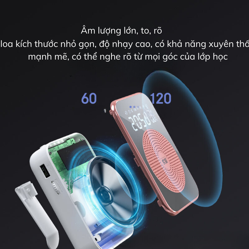 Loa trợ giảng FM cho giao viên thiết kế sang trọng, loa công suất 30W thu âm tốt, pin khủng 45 giờ bảo hành chính hãng