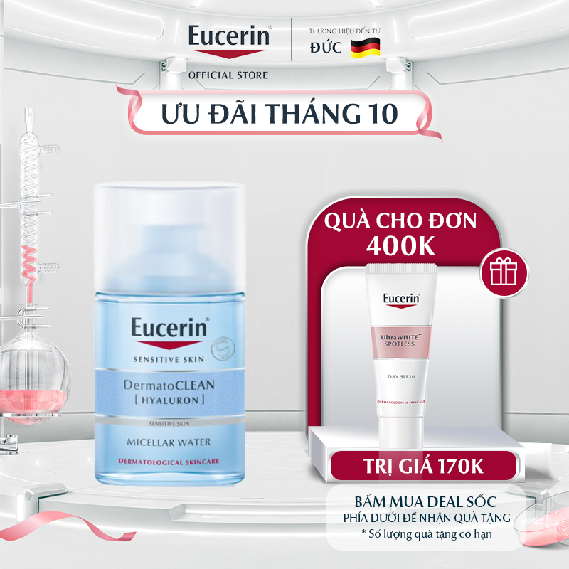 Nước tẩy trang dịu nhẹ cho da nhạy cảm Eucerin DermatoCLEAN Micellar 100ml