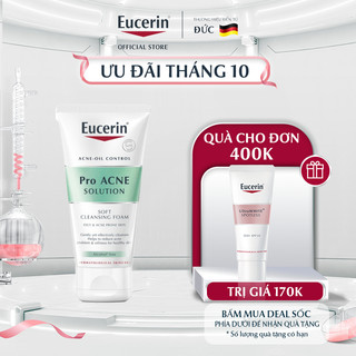 Sữa rửa mặt dạng bọt sạch sâu cho da nhờn Eucerin Pro Acne Cleansing Foam 50g