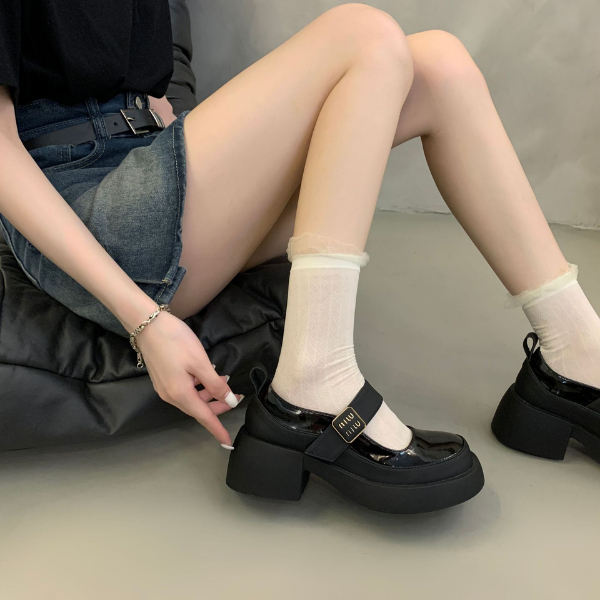 Giày búp bê Miu Miu quai ngang gót vuông 5P LOẠI 1 FULL HỘP  siêu xinh