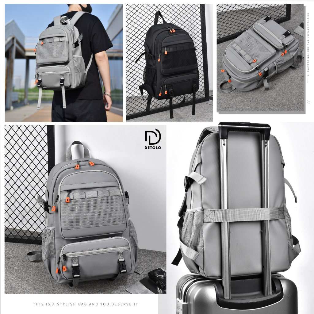 Balo Laptop 15.6in 16in Thời Trang Nam Nữ Cao Cấp DETOLO , Đi Học, Đi Làm, Đi Chơi, Du Lịch, Chống Nước
