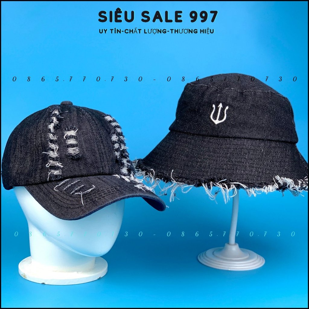 COMBO NÓN JEAN RÁCH CAO CẤP, NÓN KẾT JEAN MŨ BUCKET RÁCH VIỀN TƯA PHONG CÁCH - SIÊU SALE 997