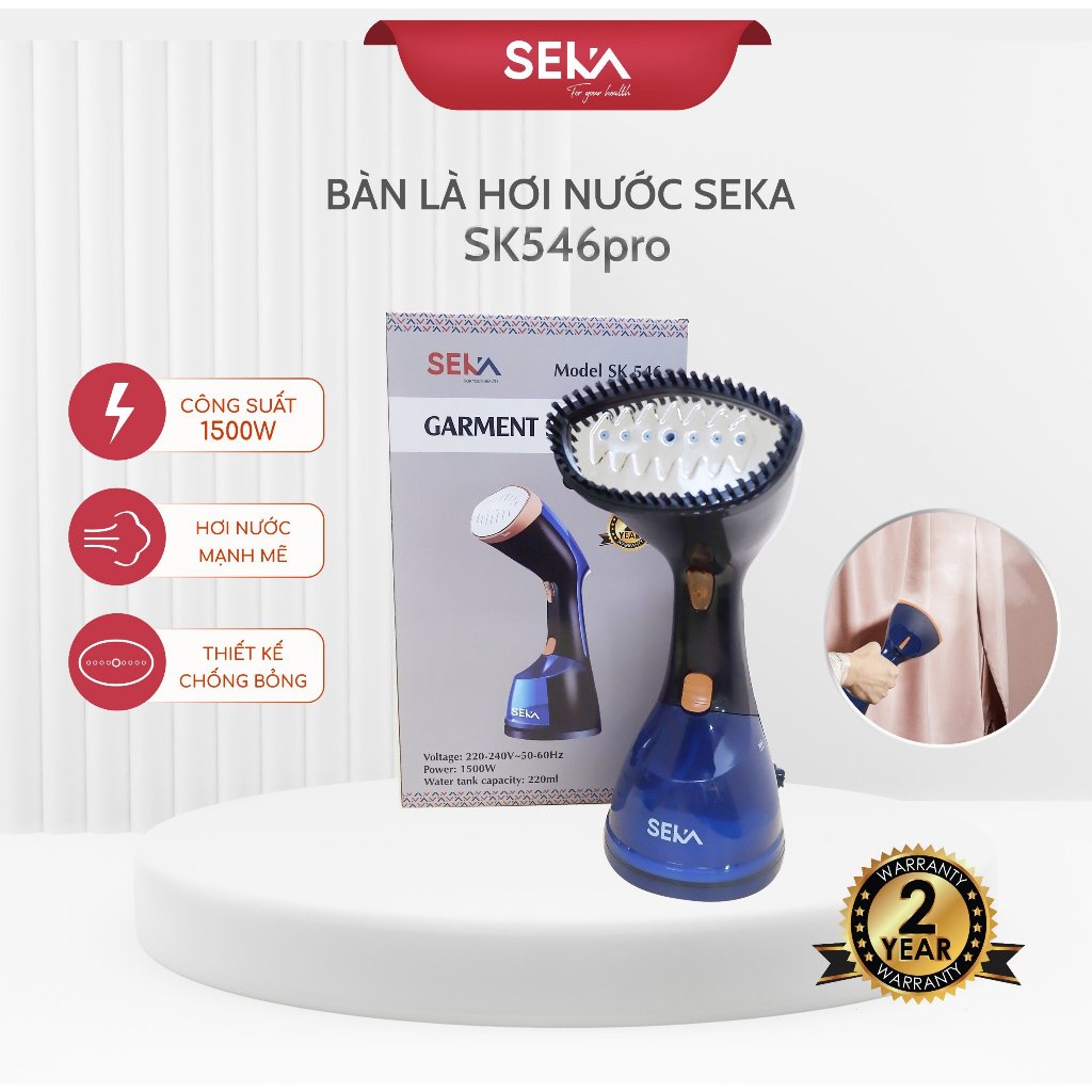 Bàn Là Hơi Nước Phun Sương SEKA SK546, Bàn Ủi Cầm Tay Công Suất 1500W BH 12 Tháng, Thiết Kế Nhỏ Gọn