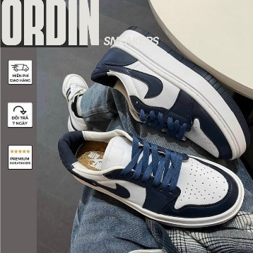 Giày JD1 Low Elevate Midnight Navy Da Thật Lai Au Nam Nữ