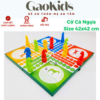 Cờ Cá Ngựa Sato - Bàn nhựa Loại Lớn  42x42 cm - Cờ đua ngựa bằng Nhựa Cao Cấp