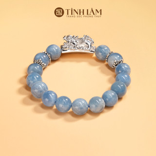Tinh lâm vòng tay phong thủy aquamarine - charm tỳ hưu