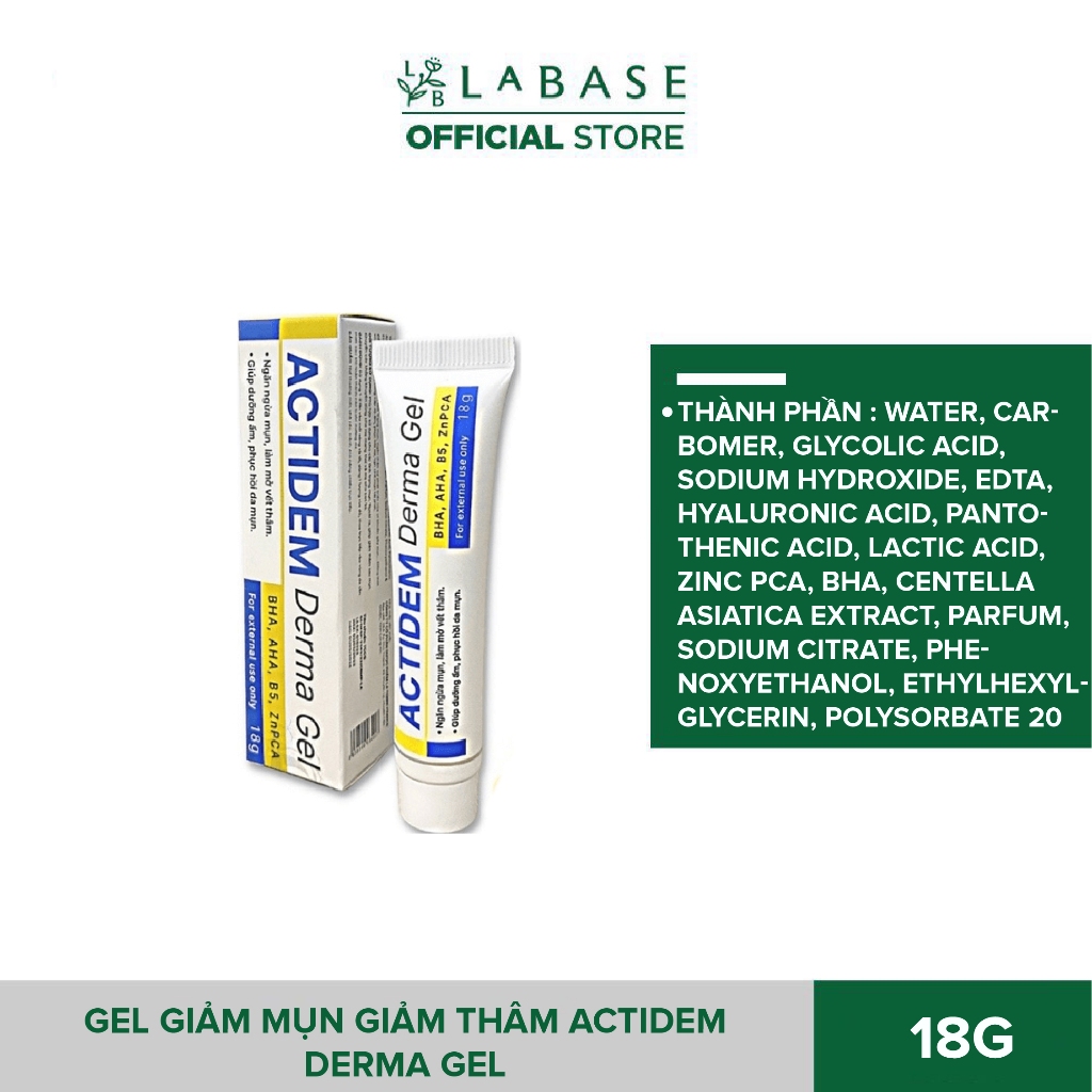 Gel giảm mụn giảm thâm Actidem Derma Gel 18g