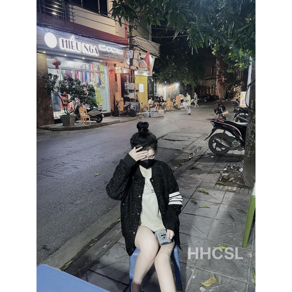 Áo Khoác, áo bomber Thom 4 vạch chất liệu kim sa kim tuyến dày dặn lấp lánh nam nữ