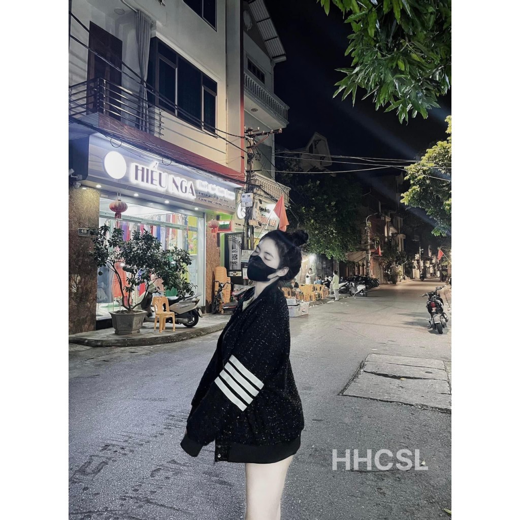 Áo Khoác, áo bomber Thom 4 vạch chất liệu kim sa kim tuyến dày dặn lấp lánh nam nữ