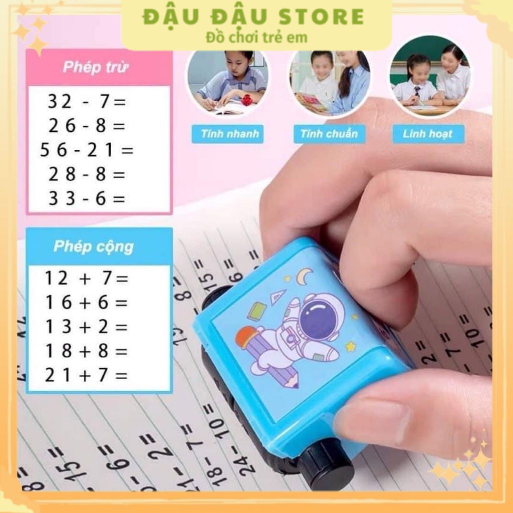 Con lăn toán học, máy tạo, máy in phép tính cộng trừ nhân chia ngẫu nhiên thông minh dành riêng cho bé Đậu Đậu Store