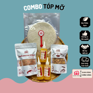 Combo Bánh Tráng Phơi Sương Tóp Mỡ Tặng Bơ - Muối hành phi ruốc chà bông - Tóp Mỡ - Muối tắc đặc biệt