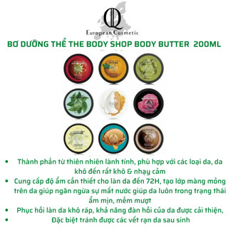 Bơ Dưỡng Thể The Body Shop Dưỡng Ẩm Da Mềm Mịn, Mờ Rạn Sau Sinh, Săn Chắc Da, Phục Hồi Da Khô, Nứt Nẻ Body Butter 200ml