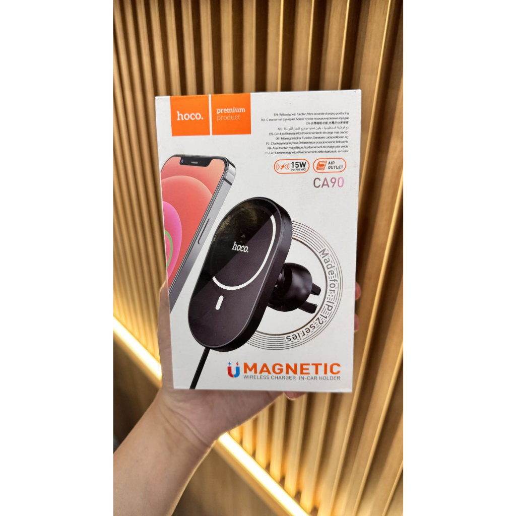 Dock sạc nhanh Magsafe không dây HOCO CA90 kẹp cửa gió Xe hơi