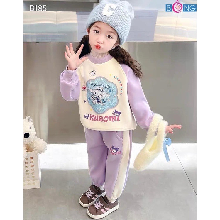 Bộ nỉ da cá bé gái 5-13