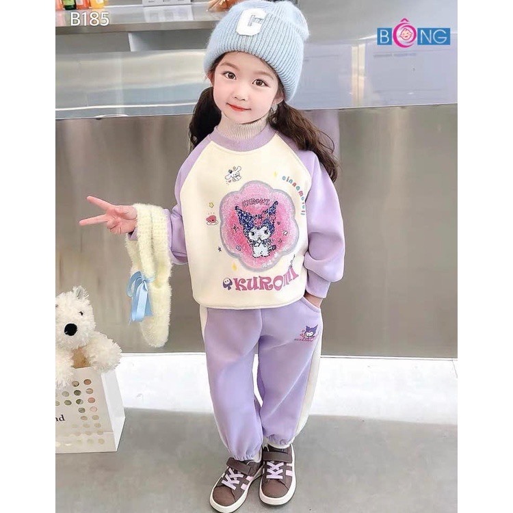 Bộ nỉ da cá bé gái 5-13