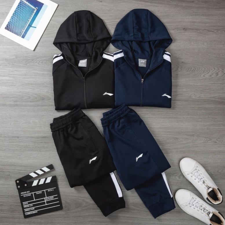 Bộ quần áo thể thao nam LINHGAU, Bộ thể thao nam thu đông dài tay chất poly siêu đẹp 2024