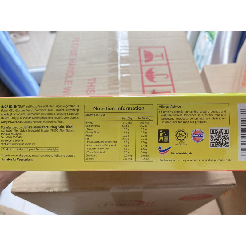 Bánh quy bơ đậu phộng julie’s 150g