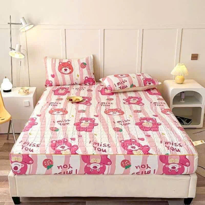 Ga gối trần bông cotton đũi tự nhiên thoáng khí phong cách Hàn Quốc siêu chất.