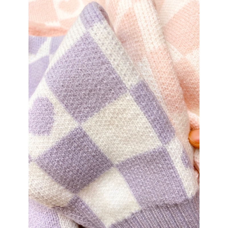 Áo len lông thỏ tím hồng cho bé gái