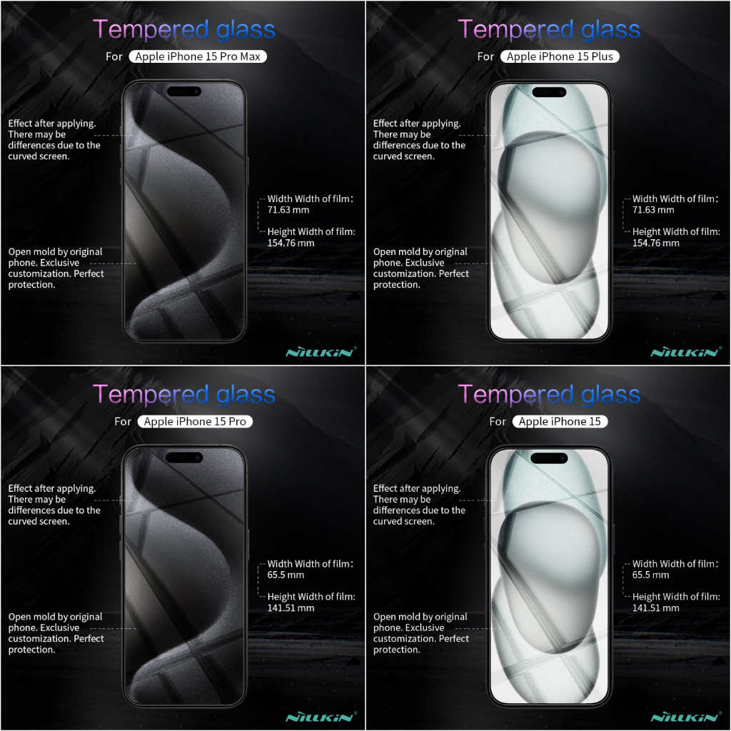 KÍNH CƯỜNG LỰC IPHONE 15 PRO MAX - 15 PRO - 15 PLUS - 15 NILLKIN H+PRO 0.2MM CHÍNH HÃNG - hàng chuẩn