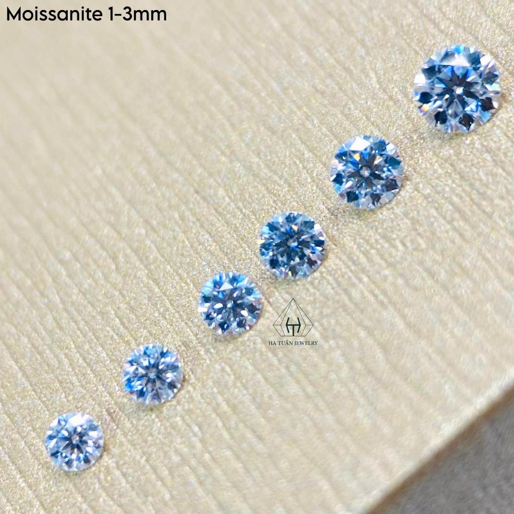 Đá đính răng Moissanite tấm màu trắng MW