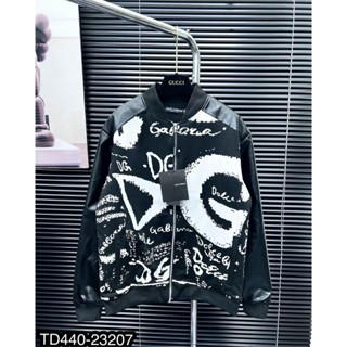  Áo Khoác Nam Họa Tiết DG Tay Da Siêu Đẹp - Áo Bomber DG Hàng Cao Cấp 