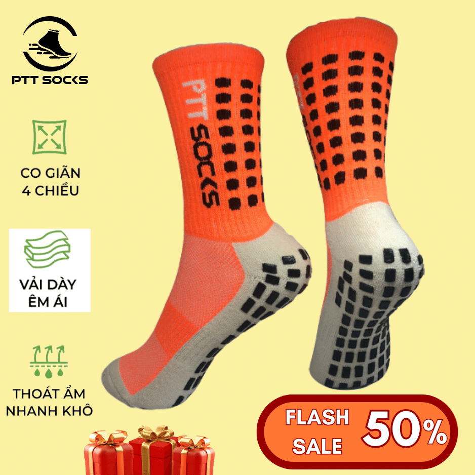 Tất chống trơn đá bóng thể thao Ptt Socks.