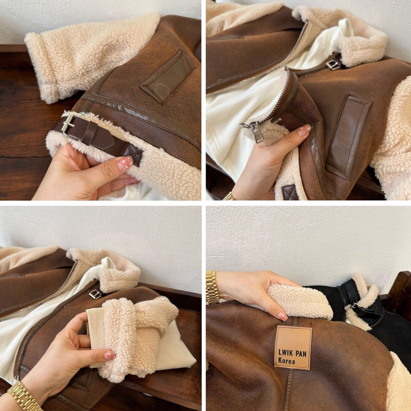 Áo khoác da lót lông cho bé hàng qccc