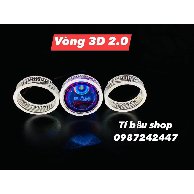 Vòng 3D tròn màu trắng cho bi 2.0 inch - dùng cho bi titan Black mini 2.0