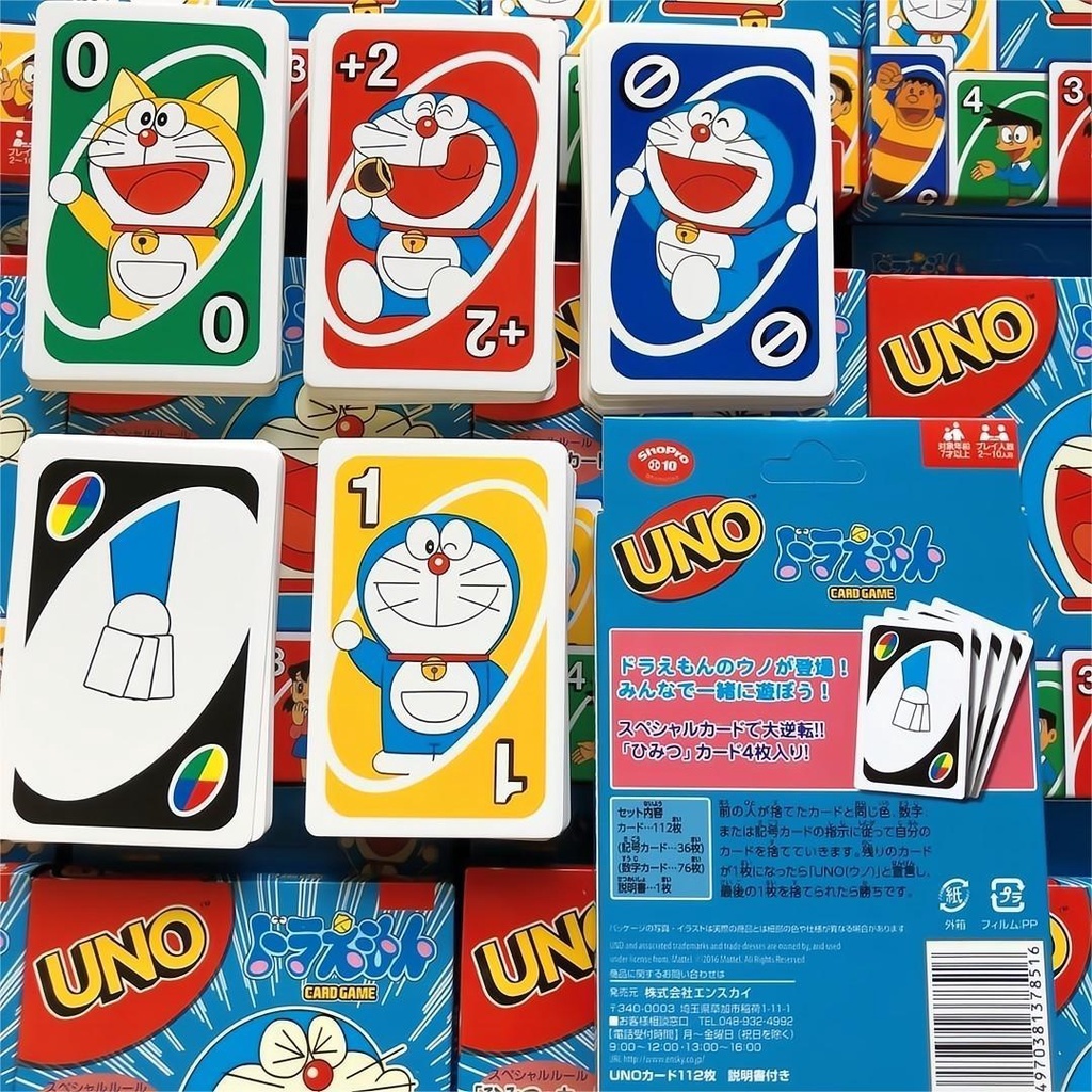 Bộ Trò Chơi Thẻ Bài UNO Doraemon - 112 thẻ bài dầy cao cấp, hoạt hình vui nhộn
