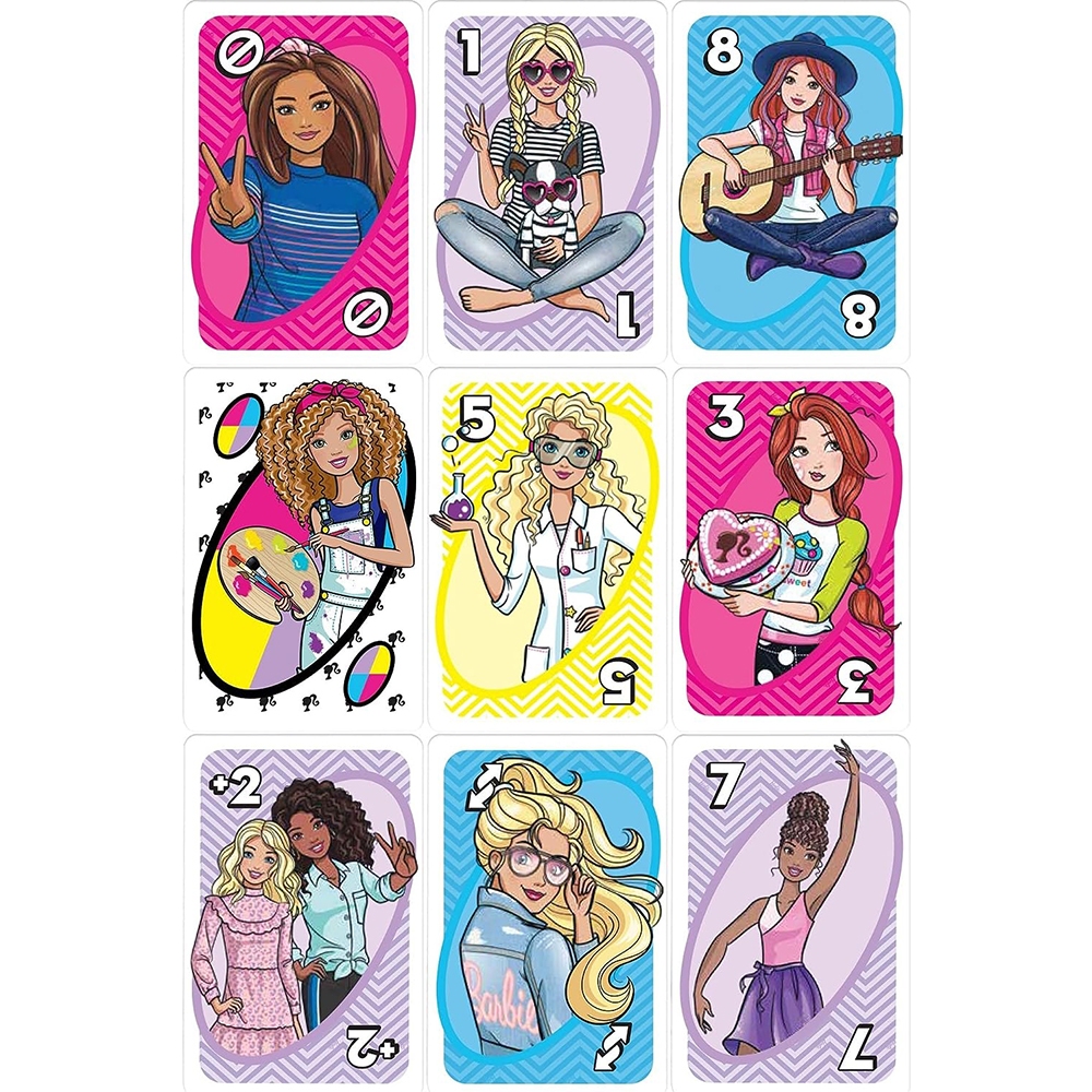 Bộ Thẻ Bài Trò Chơi UNO Barbie - 112 thẻ bài nhân vật hoạt hình xinh xắn
