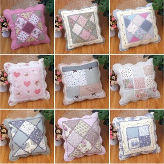 Vỏ gối tựa sofa vỏ gối vải cotton quilt vintage ghép mảnh decor phòng khách, phòng ngủ đẹp kích thước 48x48