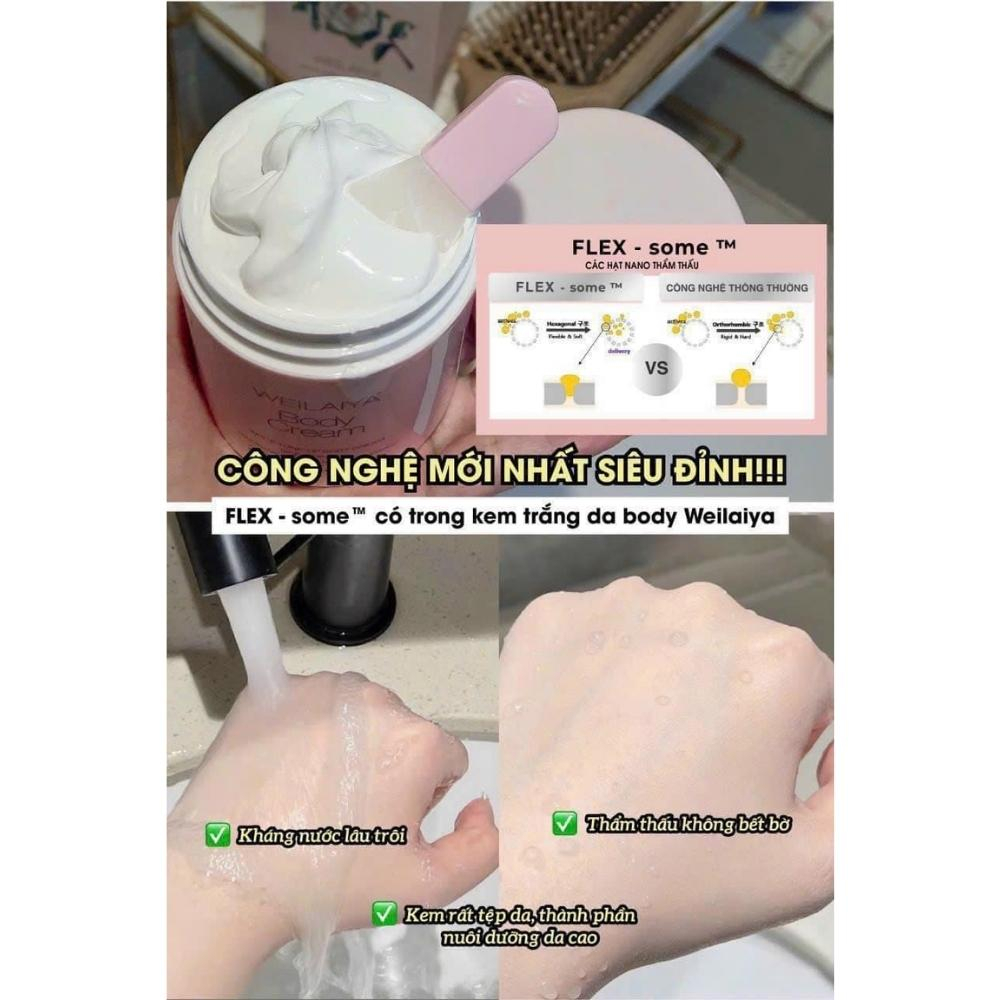 Kem body weilaiya Dưỡng Trắng Da Nâng Tone, chống nắng SPF30 PA +++ White Tone-Up Body Cream SPF30 PA+++ 200ml