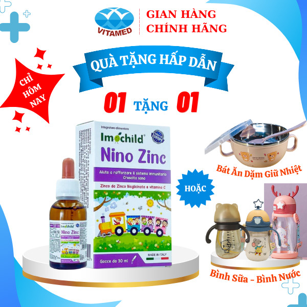 [ Mua 1 Tặng 1 ] Imochild Nino Zinc Hộp 30ml – Hỗ Trợ Tăng Cường Sức Đề Kháng Cho Bé