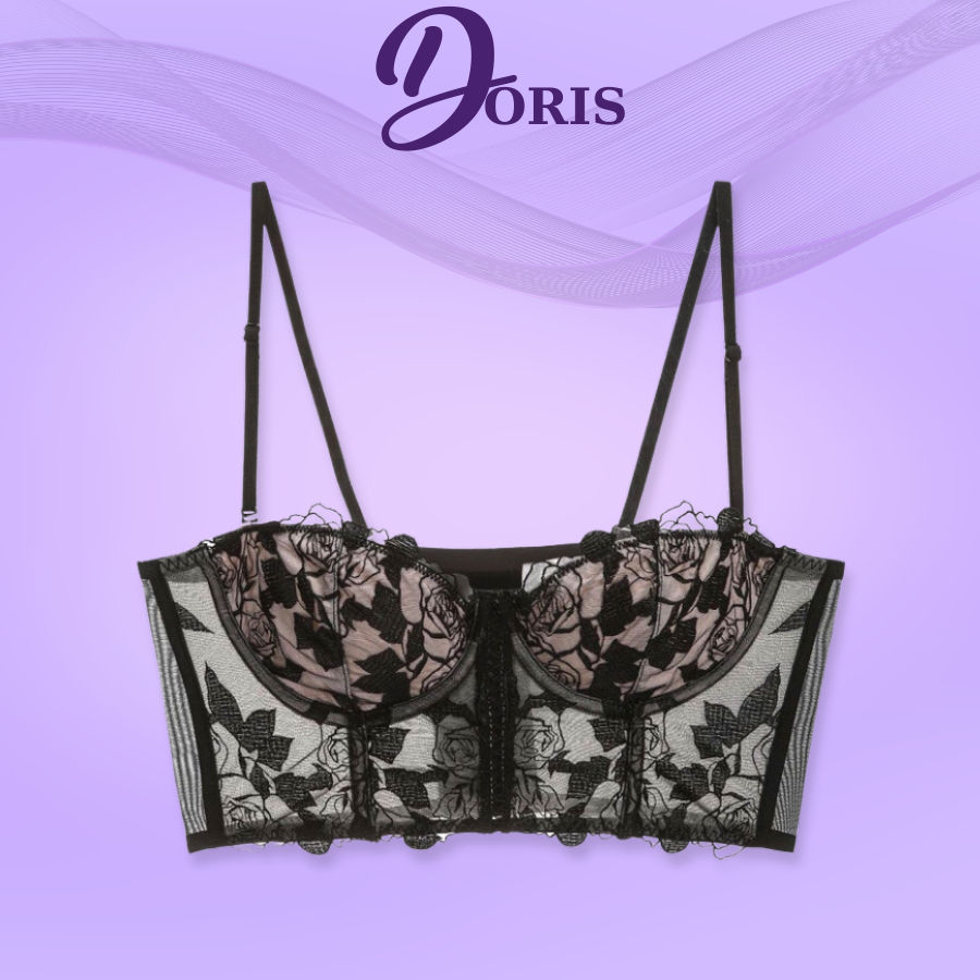 Áo Ngực Cup Mềm Thêu Ren Có Đệm Nâng Ngực Chống Chảy Xệ Quyến Rũ DORIS 507
