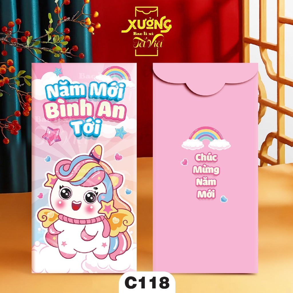 Bao Lì Xì Tết, Lì Xì Hoạt Hình Doraemon, Kitty, Ngựa Pony Dễ Thương Đón Tết 2024 PUKAPI