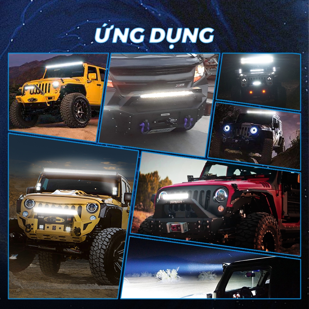 300000LM 50Inch Siêu Sáng 12V 24V Offroad Led Bar Điểm Lũ Combo Tia 3 Hàng đèn Led Làm Đèn Thanh Xe Ô Tô 4WD Xe Tải SUV