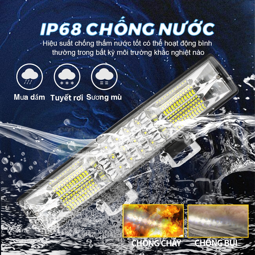 300000LM 50Inch Siêu Sáng 12V 24V Offroad Led Bar Điểm Lũ Combo Tia 3 Hàng đèn Led Làm Đèn Thanh Xe Ô Tô 4WD Xe Tải SUV