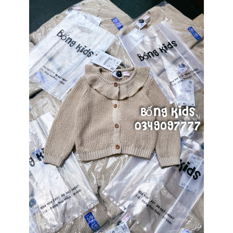 Áo Cardigan Bé Gái Cổ Bèo Be Nude ZR(cắt tag)