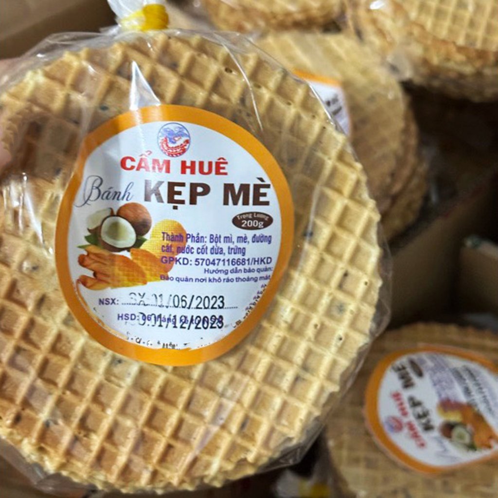 Set 2 gói bánh kẹp mè Cẩm Huê 200 gram x2 - haobabanh