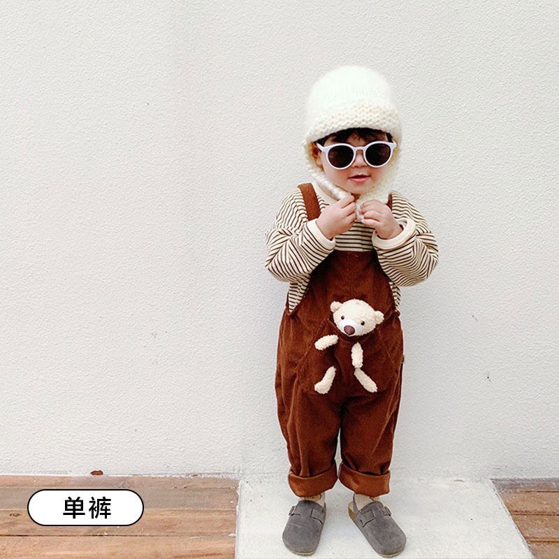 , Set yếm bé gái, hai màu hồng và màu nâu kèm áo mặc thu đông 7-14kg BÌNH MINH SHOP