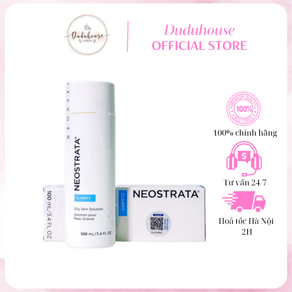 Tẩy da chết hóa học AHA 8% Neostrata Oily Skin Solution Lotion cho da nhạy cảm 100ml Duduhouse