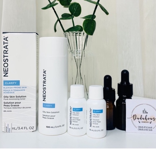Tẩy da chết hóa học AHA 8% Neostrata Oily Skin Solution Lotion cho da nhạy cảm 100ml Duduhouse
