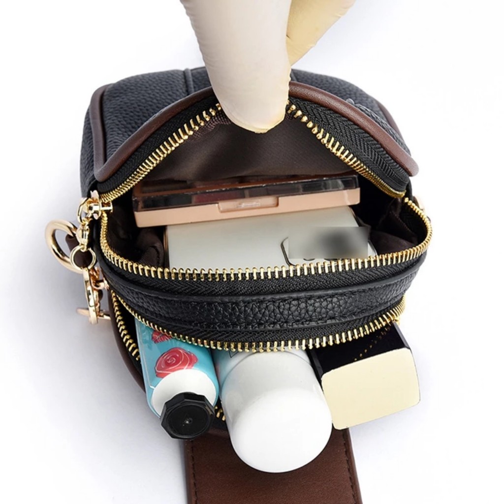 Túi đeo chéo nữ đi chơi 2 ngăn da mềm đựng điện thoại Sang Trọng