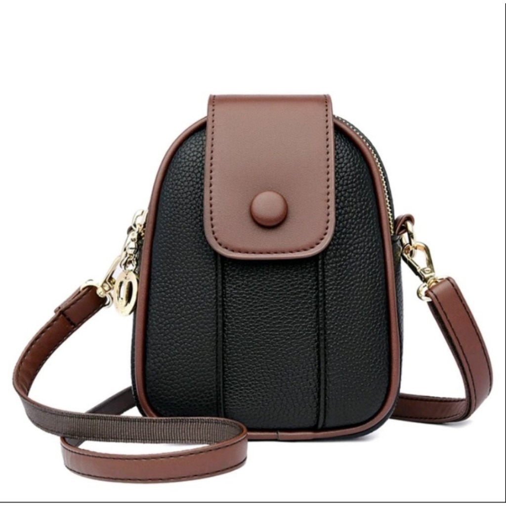 Túi đeo chéo nữ đi chơi 2 ngăn da mềm đựng điện thoại Sang Trọng