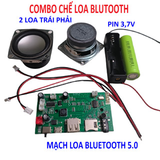 Combo chế loa bluetooth 5.0 nghe nhạc 2 kênh 2 x 5.5w. Mạch tốt, bass êm, tiếng trong. Chạy pin 3,7v