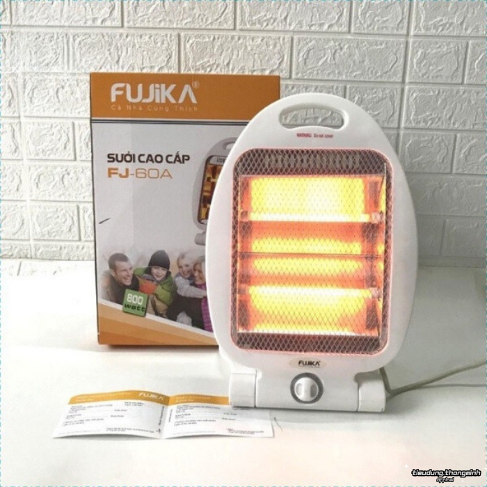 Đèn sưởi - máy sưởi Fujika FJ-60A 2 có tấm lưới cách nhiệt an toàn, chế độ tự ngắt đổ ( Chính Hãng )