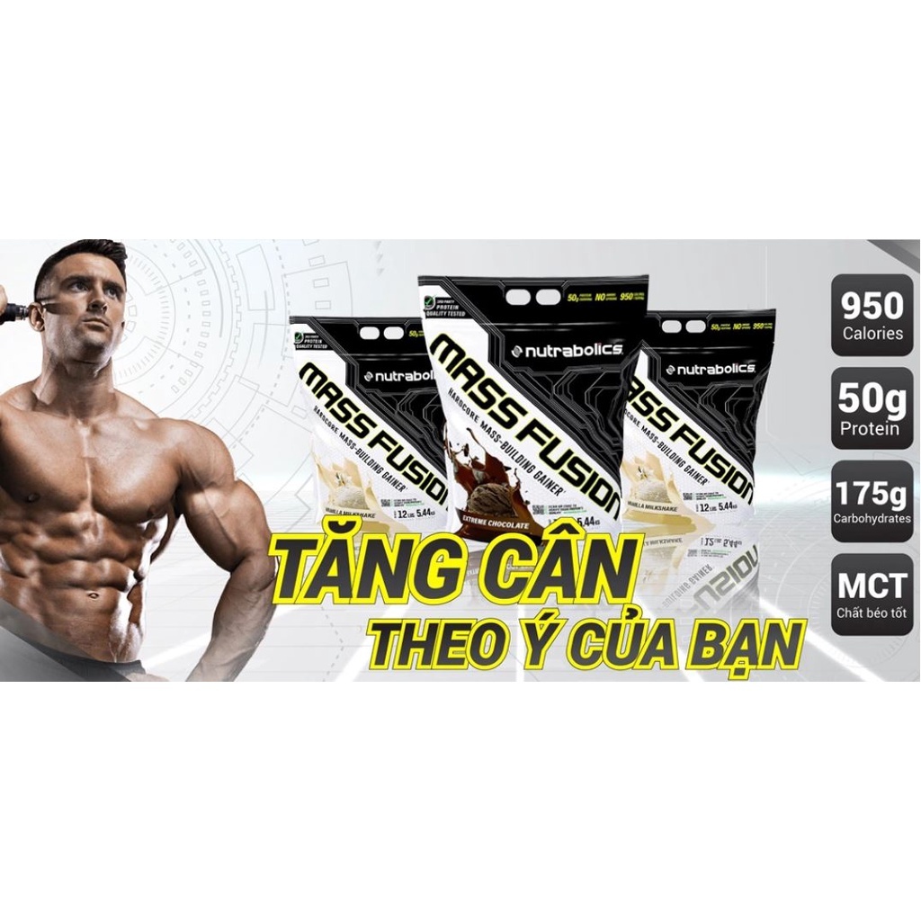 Sữa Tăng Cân Tăng Cơ Nutrabolics Mass Fusion 12lbs - Chính Hãng 100%