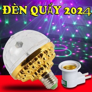 Bóng đèn led xoay 7 màu tặng kèm đuôi ,Đèn quả cầu xoay trang trí nhà cửa quán cà phê karaoke