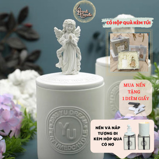 Nến thơm YuDream Candle nắp tượng hộp giấy đính nơ xinh xắn